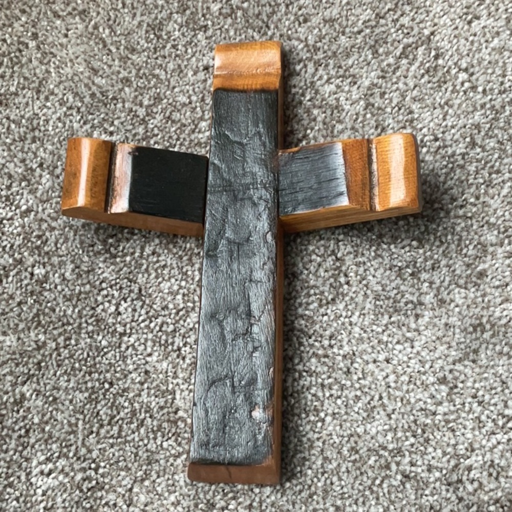 Wooden Oak Barrel Cross
